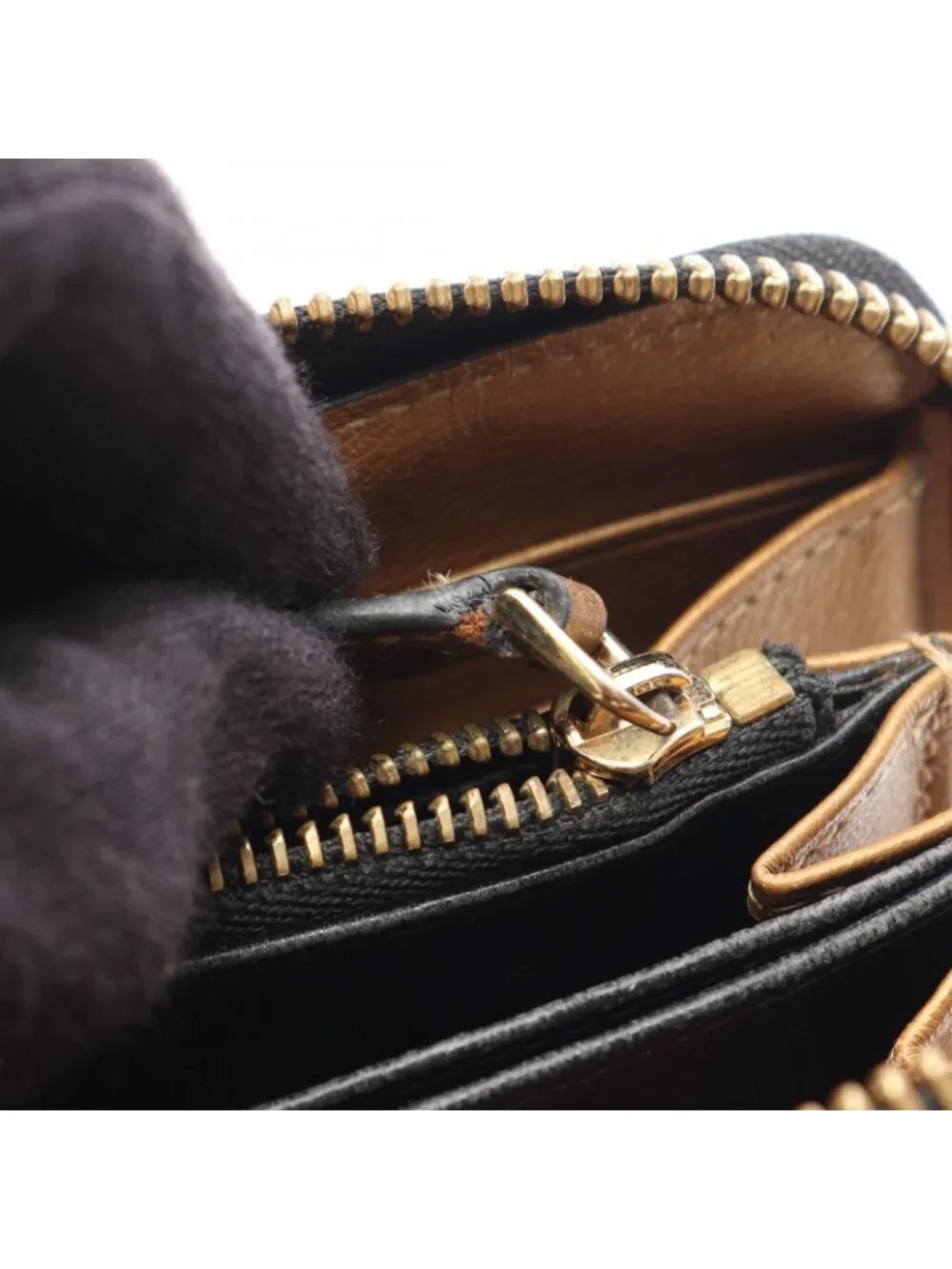 Loewe Round Length Wallet Brown Leather